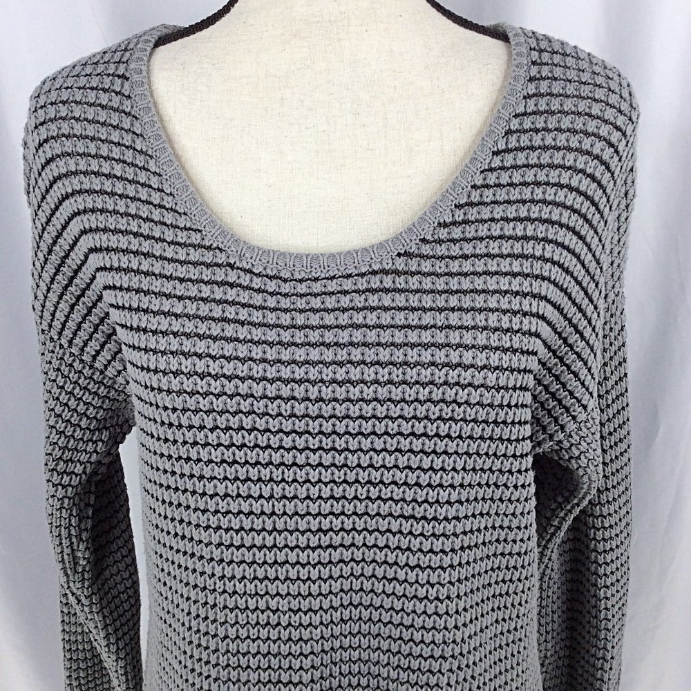Ellos Women's Tunic Sweater Medium 14/16 Gray Scoop Neck Knit Top - Picture 5 of 8